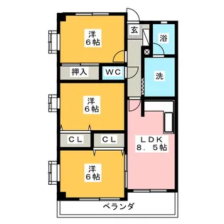 ゴールド高澤【3階】の間取り