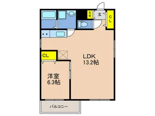 アジェント北野【1階】の間取り
