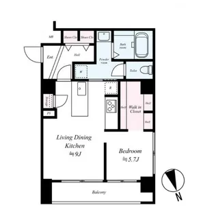 デュオ・スカーラ西新宿【5階】の間取り