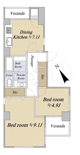 グローバル白山【3階】の間取り