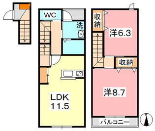 CASA Nakasyo【2階】の間取り