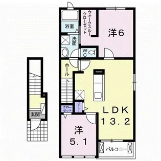 ラ・カーザ ドルチェ II【2階】の間取り