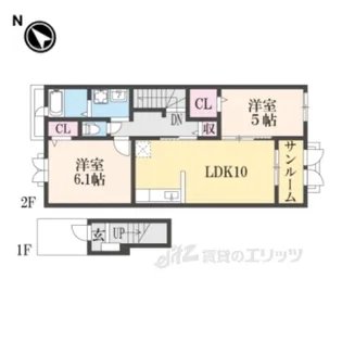 ボンヌ・ジュルネ【2階】の間取り