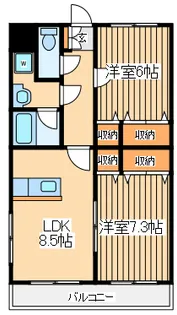 ギャザー コート ファースト【2階】の間取り