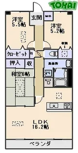 ルネス石津【3階】の間取り