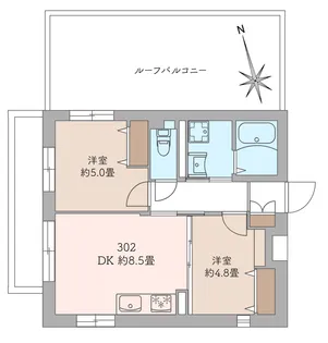 長手門テラス【3階】の間取り