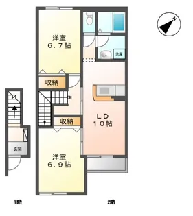 クラッシモ【2階】の間取り