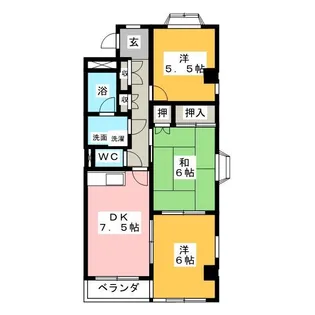 グランドヒルズ一番館【4階】の間取り