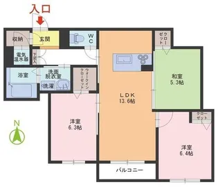 ラグリナージュ【2階】の間取り