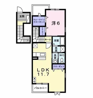アンソレイエ【2階】の間取り