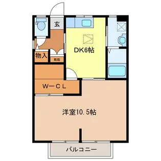ルナール恩田【2階】の間取り