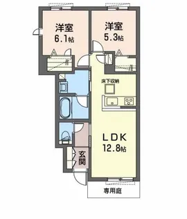 ウィステリアA【1階】の間取り