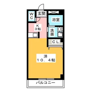 秀島ビル Crastina 108【3階】の間取り