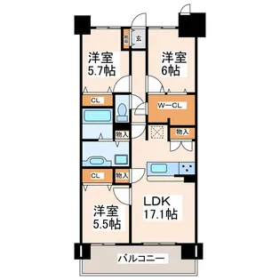 アルファスマート九品寺【4階】の間取り