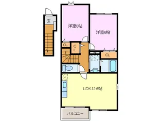 レクイアーレ72 B【2階】の間取り