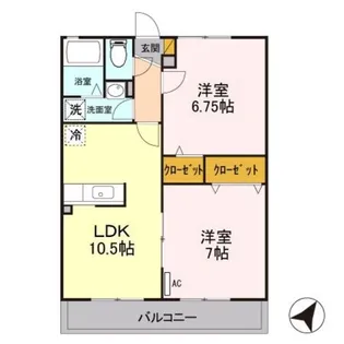 サニーフラットカワベ【2階】の間取り