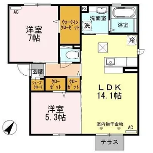 ブランディア【1階】の間取り