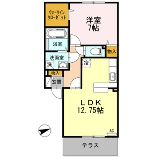 テラスハウス上竹【1階】の間取り