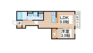 カーサスタジオーネ河原町【2階】の間取り