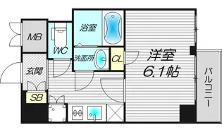 レジュールアッシュ梅田AXIA【3階】の間取り