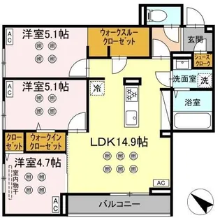 D-KISARIA WVI【3階】の間取り