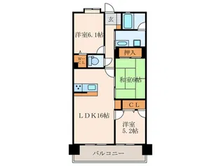 グランキューブ浅生公園通り【12階】の間取り