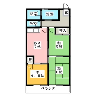 旭IHハイツ【4階】の間取り