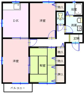 カーサ フローレスB【2階】の間取り