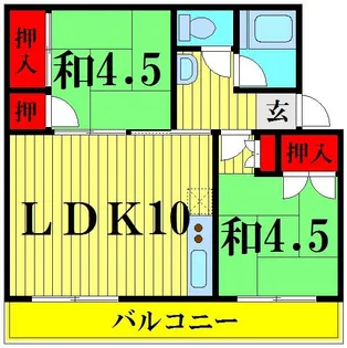 2LDKの間取り画像