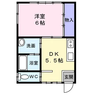 内山アパート【1階】の間取り