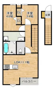 MONTE長束西(モンテ長束西)【2階】の間取り