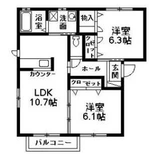 ツインバードA【1階】の間取り