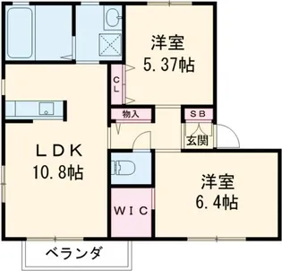 プリムローズ弐番館【2階】の間取り