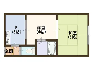 千本中アパート東棟【2階】の間取り