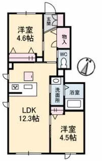 メイソン ブランシュ B棟【1階】の間取り