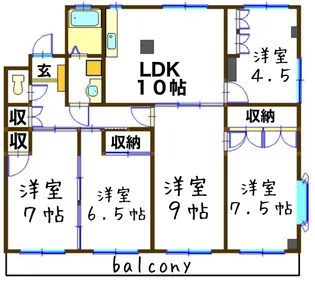 福室ハイツ【2階】の間取り