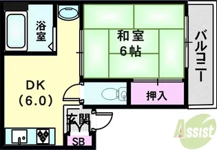 M・Fハイツ熊内【3階】の間取り
