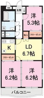 コートハウス善久【1階】の間取り