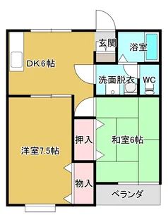 ベルハイツ長谷川【1階】の間取り