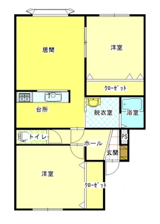 アスワンB【2階】の間取り