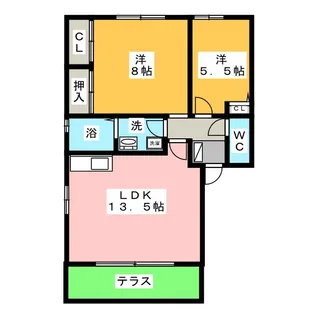 ディアス八剱 B棟【1階】の間取り