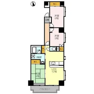 スカイシティー神山【2階】の間取り