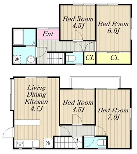 神奈川県海老名市杉久保北5【一戸建】の間取り