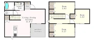 福岡県大野城市山田2【一戸建】の間取り