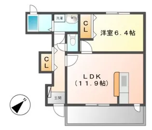 ボヌール【1階】の間取り