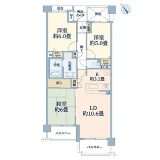 クレッセント上野毛II【2階】の間取り