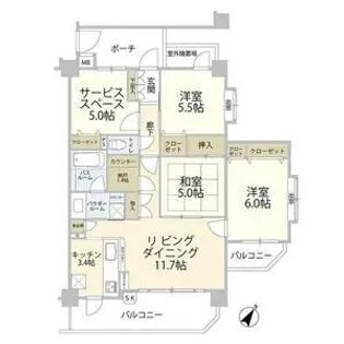 日神パレステージ西千葉【3階】の間取り