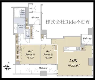 ジオグランデ梅田【15階】の間取り