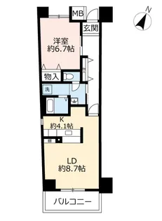 URキャナルタウンウェスト【4階】の間取り