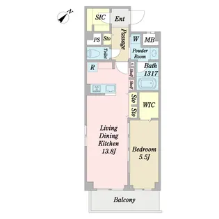 グリーンレスト日吉【1階】の間取り